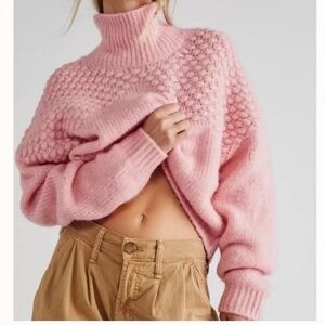 Free People Bubblegum Blush Bradley Turtleneck Sweater